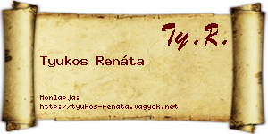 Tyukos Renáta névjegykártya